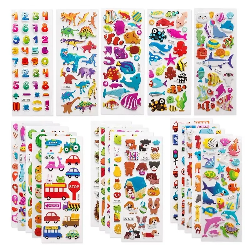 PU Faux Leather Puffy Sticker